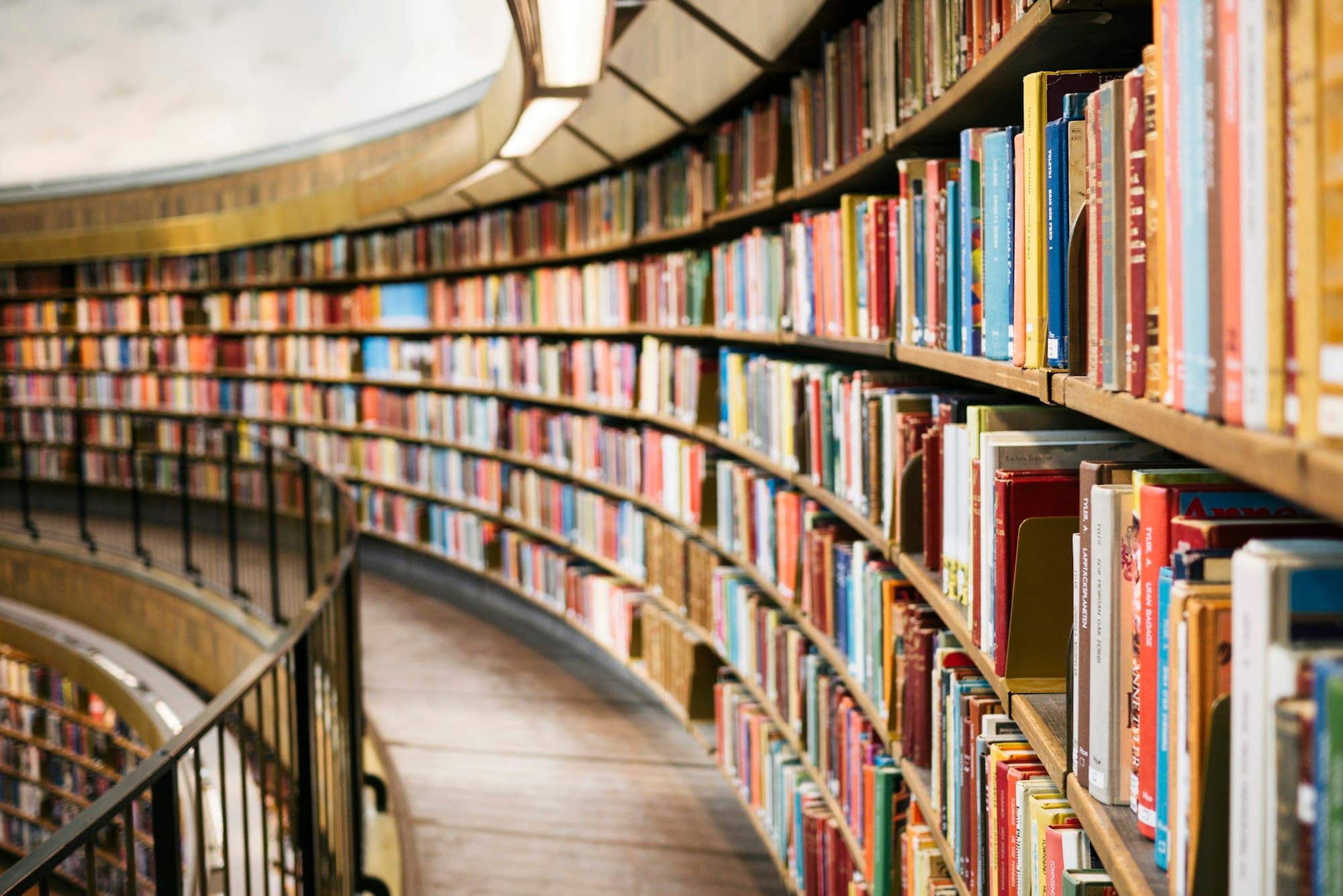 Students studying in a university library